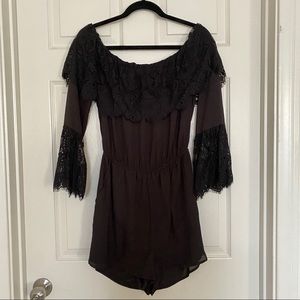 BB Dakota Lace Off the Shoulder Romper